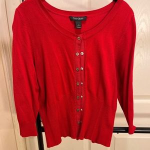 Red stretch cardigan